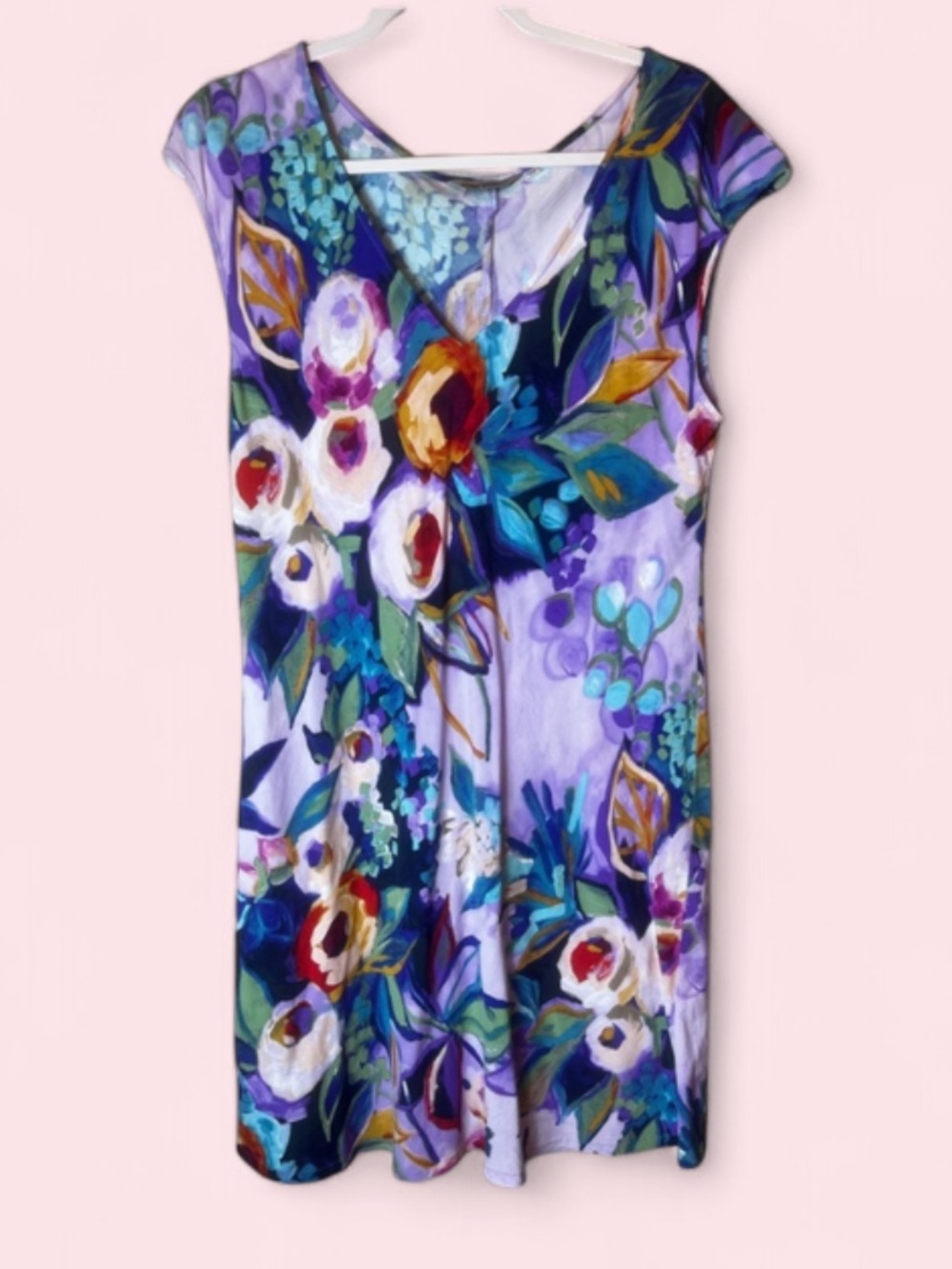 JAMS WORLD Purple Multicolor Floral Mini Dress‎ Size M